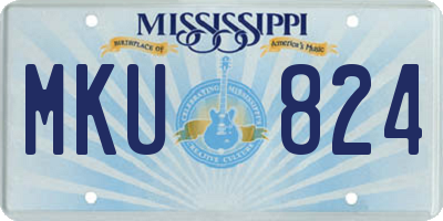 MS license plate MKU824