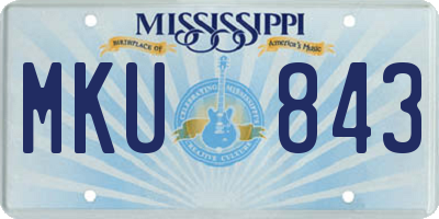 MS license plate MKU843