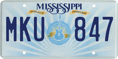 MS license plate MKU847