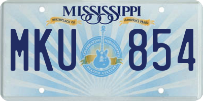 MS license plate MKU854
