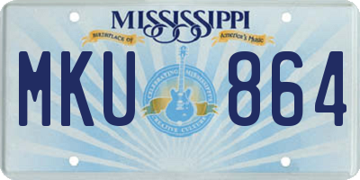 MS license plate MKU864