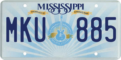 MS license plate MKU885