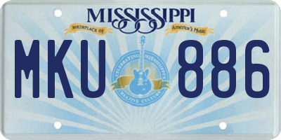 MS license plate MKU886
