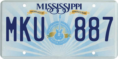 MS license plate MKU887
