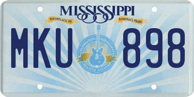 MS license plate MKU898