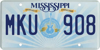 MS license plate MKU908