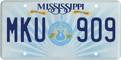 MS license plate MKU909