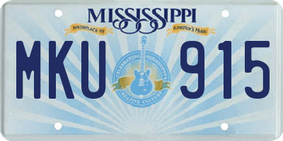 MS license plate MKU915