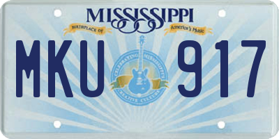 MS license plate MKU917