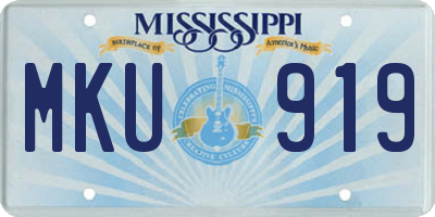 MS license plate MKU919