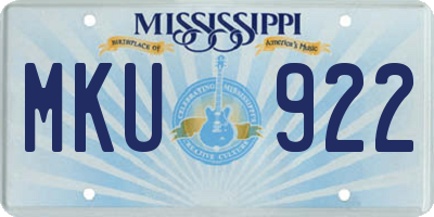 MS license plate MKU922