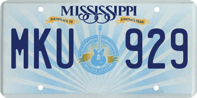 MS license plate MKU929