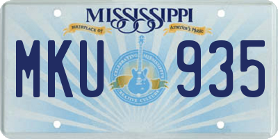 MS license plate MKU935