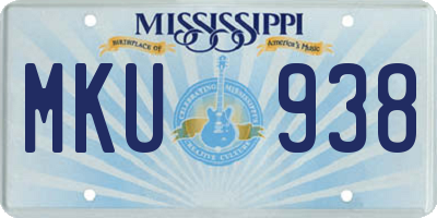 MS license plate MKU938