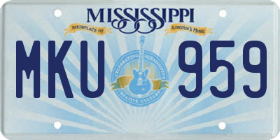 MS license plate MKU959