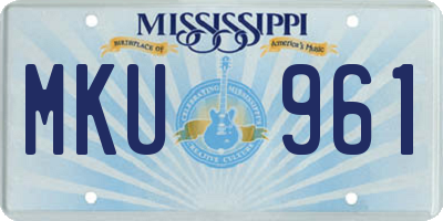 MS license plate MKU961