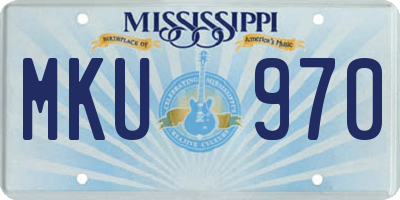MS license plate MKU970