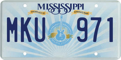 MS license plate MKU971