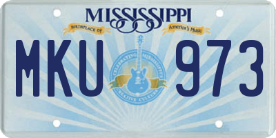 MS license plate MKU973
