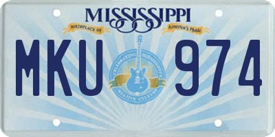 MS license plate MKU974