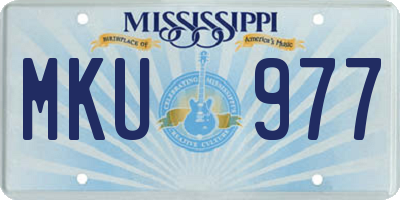 MS license plate MKU977