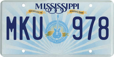 MS license plate MKU978