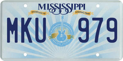 MS license plate MKU979