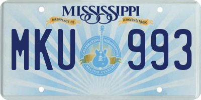 MS license plate MKU993