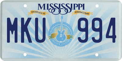 MS license plate MKU994
