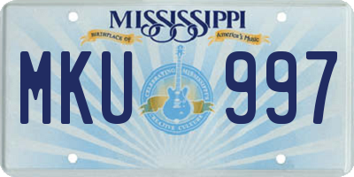 MS license plate MKU997