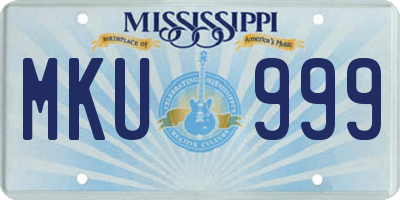 MS license plate MKU999