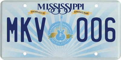 MS license plate MKV006