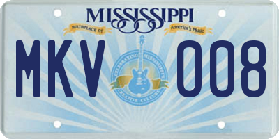 MS license plate MKV008