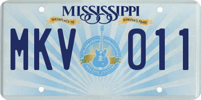 MS license plate MKV011