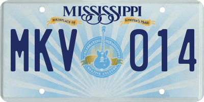 MS license plate MKV014