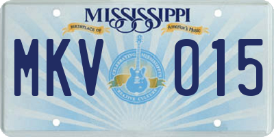 MS license plate MKV015