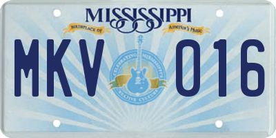 MS license plate MKV016