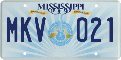 MS license plate MKV021