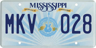 MS license plate MKV028