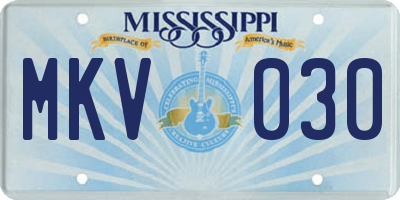 MS license plate MKV030