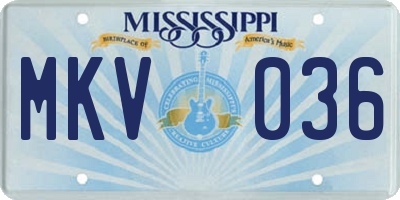 MS license plate MKV036
