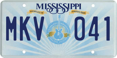 MS license plate MKV041