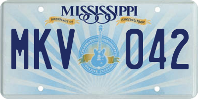 MS license plate MKV042