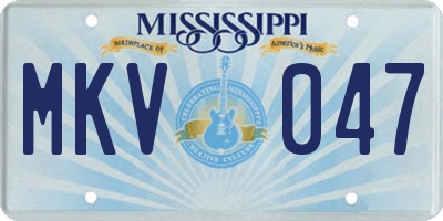 MS license plate MKV047