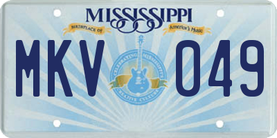 MS license plate MKV049