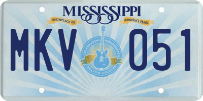 MS license plate MKV051