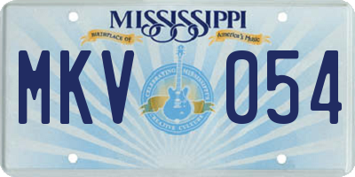MS license plate MKV054