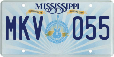 MS license plate MKV055