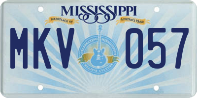 MS license plate MKV057