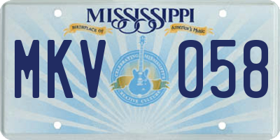 MS license plate MKV058